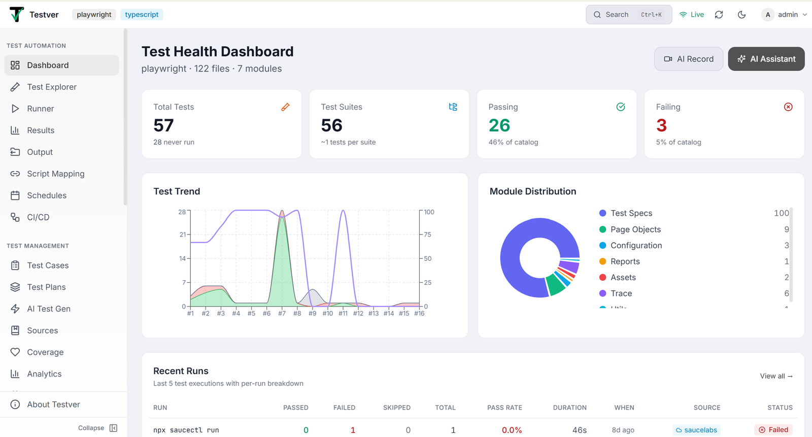 Testver product screenshot